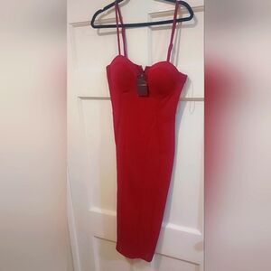 Dark Red Never Work Midi Jlux Label Dress